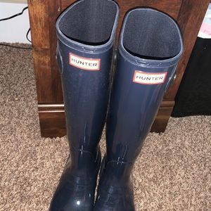 Hunter Tall Rain Boots - Navy Blue